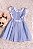 Vestido Infantil List Azul Claro Babado c/ Viés - Imagem 1