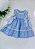 Vestido Infantil Listrado Azul Laços Laterais - Imagem 1