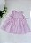 Vestido Infantil Listrado Rosa Laços Laterais - Imagem 1