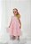 Vestido Infantil Rosa Laço e Botões - Imagem 1