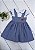 Vestido Infantil Xadrez Marinho Com Flor Crochê - Imagem 1