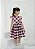 Vestido Infantil Xadrez Vinho com Off - Imagem 1