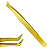Pinça Ponta Martelo Dourada Para Cílios Dafu - Imagem 2