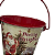 Balde Metal Decorativo Merry Christmas 11,5x11cm - Imagem 2