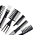 Kit 6 Pentes Para Cabelos Preto - Imagem 2
