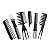 Kit 6 Pentes Para Cabelos Preto - Imagem 1