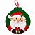 Lata Metal Bola de Natal Achatada Papai Noel 11x12cm - Imagem 1