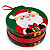 Lata Metal Bola de Natal Achatada Papai Noel 11x12cm - Imagem 2