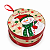 Lata Metal Bola de Natal Achatada Boneco De Neve 11x12cm - Imagem 2