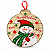 Lata Metal Bola de Natal Achatada Boneco De Neve 11x12cm - Imagem 1