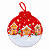 Lata Metal Bola de Natal Achatada Biscoito Vermelho 11x12cm - Imagem 1