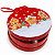 Lata Metal Bola de Natal Achatada Biscoito Vermelho 11x12cm - Imagem 2