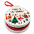 Lata Metal Bola de Natal Achatada Merry Christmas Branco 11x12cm - Imagem 2