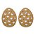 2 Apliques Ovo de Páscoa corações - 12 X 9,5 cm - Imagem 1