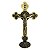 Cruz de Mesa em Metal com Medalha de São Bento - Cor Ouro Velho - 22,5 cm - A Peça - Cód.: 4275 - Imagem 1