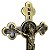 Cruz de Mesa em Metal com Medalha de São Bento - Cor Ouro Velho - 22,5 cm - A Peça - Cód.: 4275 - Imagem 3