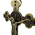 Cruz de Mesa em Metal com Medalha de São Bento - Cor Ouro Velho - 22,5 cm - A Peça - Cód.: 4275 - Imagem 4