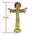 Cruz de Mesa em Metal da Santíssima Trindade - Cor Dourada - 11 cm - A Peça - Cód.: 7988 - Imagem 2