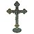 Cruz de Mesa em Metal com Medalha de São Bento - Cor Ouro Velho - 14 cm - A Peça - Cód.: 4350 - Imagem 1