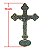Cruz de Mesa em Metal com Medalha de São Bento - Cor Ouro Velho - 14 cm - A Peça - Cód.: 4350 - Imagem 2