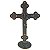Cruz de Mesa em Metal com Medalha de São Bento - Cor Ouro Velho - 14 cm - A Peça - Cód.: 4350 - Imagem 4