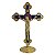 Cruz de Mesa em Metal Resinado com Medalha de São Bento - Cor Dourado - 13,5 cm - A Peça - Cód.: 8033 - Imagem 1