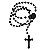 Terço do Sagrado Coração de Jesus em Plástico - Cor Preto - Pacote com 12 Peças - Cód.: 8047 - Imagem 1