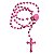 Terço do Sagrado Coração de Jesus em Plástico - Cor Rosa - Pacote com 12 Peças - Cód.: 8047 - Imagem 1