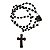 Terço em Plástico - Nossa Senhora Aparecida e Sagrado Coração de Jesus - Cor Marrom - A Dúzia - Cód.: 8897 - Imagem 1