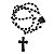 Terço em Plástico - Nossa Senhora Aparecida e Sagrado Coração de Jesus - Cor Preto - A Dúzia - Cód.: 8897 - Imagem 1
