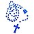 Terço em Plástico - Nossa Senhora Aparecida e Sagrado Coração de Jesus - Azul Escuro - Transparente - A Dúzia - Cód.: 8897 - Imagem 1