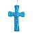 Terço em Plástico - Nossa Senhora Aparecida e Sagrado Coração de Jesus - Azul Claro / Turquesa - Transparente - A Dúzia - Cód.: 8897 - Imagem 2