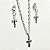 Conjunto Brincos e Colar Crucifixo P em Aço Inox - O Pacote com 3 Peças - Cód.: 9868 - Imagem 3