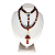 Terço Colar de Madeira com Entremeio Resinado de Nossa Senhora Aparecida e Sagrado Coração de Jesus - Pacote com 6 Peças - Cód.: 2196 - Imagem 1