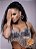 Croped Anitta | Paetê Preto/prata - Imagem 1