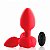 Plug anal com Led em silicone com vibrador e Controle Remoto Vermelho - Imagem 1