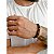 BRACELETE DE COURO EM TIRAS PRETO / MARROM - Imagem 3