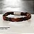 BRACELETE COURO FIOS E TIRAS MARROM FECHO AÇO INOX MAGNETICO - Imagem 3