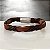 BRACELETE COURO FIOS E TIRAS MARROM FECHO AÇO INOX MAGNETICO - Imagem 2