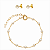 Conjunto Infantil Pérolas Brinco e Pulseira - Banhado Ouro - Imagem 2