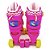 Patins Infantil 4 Rodas Feminino Menina Roller Criança Rosa - Imagem 6