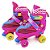 Patins Infantil 4 Rodas Feminino Menina Roller Criança Rosa - Imagem 5