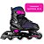 Patins Infantil 4 Rodas Criança Menina Rosa Unitoys Led Luz - Imagem 5