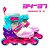 Patins Smoke Feminino Tam 34 37 Infantil Led Fumaça Rosa Bom - Imagem 2