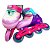 Patins Smoke Feminino Tam 34 37 Infantil Led Fumaça Rosa Bom - Imagem 6