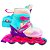Patins Smoke Feminino Tam 34 37 Infantil Led Fumaça Rosa Bom - Imagem 7