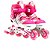 Patins Zippy Infantil Menina Rosa Led Barato Kit de Proteção - Imagem 5