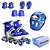Patins Infantil Menino Azul Zippy Barato Kit Proteção Led - Imagem 1