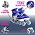 Patins Infantil Menino Azul Zippy Barato Kit Proteção Led - Imagem 5