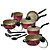 Conjunto De Panelas Antiaderentes Teflon Rose E Preto - Imagem 1